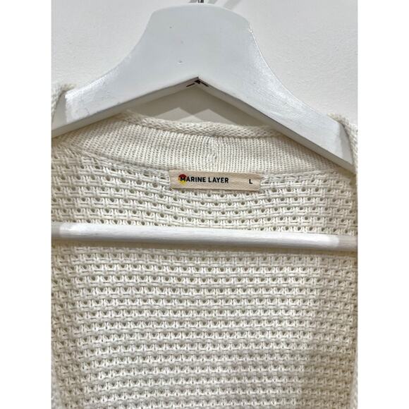 Marine Layer Catalina Cardigan Cotton Open Knit Open Front Sweater - Picture 5 of 11